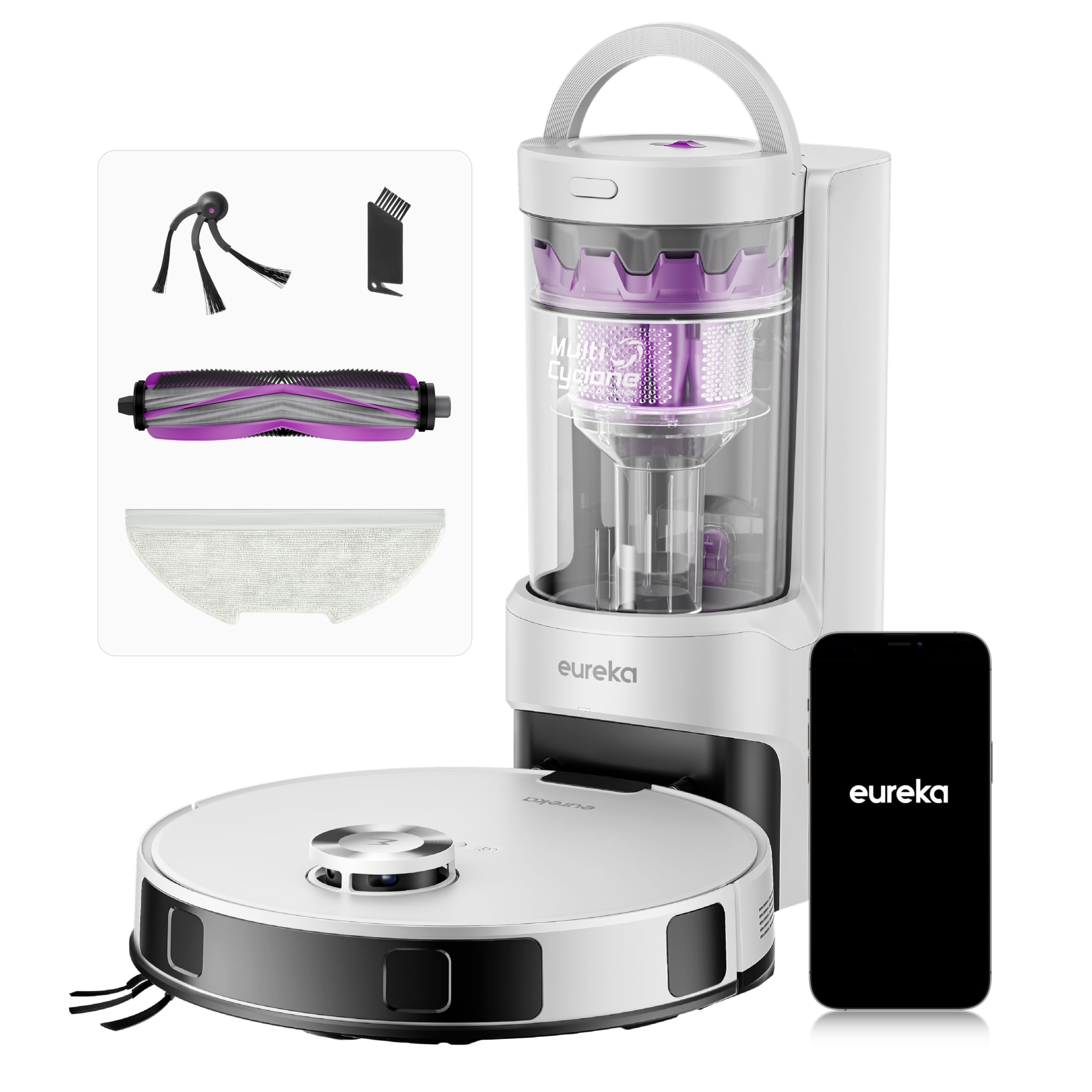 Eureka E20 Evo Plus, robot aspirapolvere lavapavimenti con potenza elevata e base senza sacchetto in evidenza su Amazon