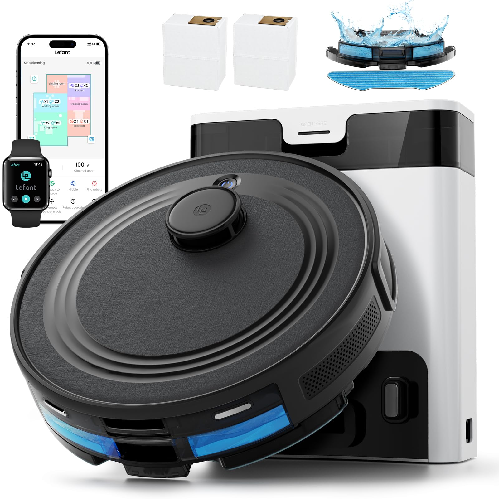 Lefant M2 Pro robot aspirapolvere lavapavimenti con stazione, scelta completa ora in forte evidenza su Amazon