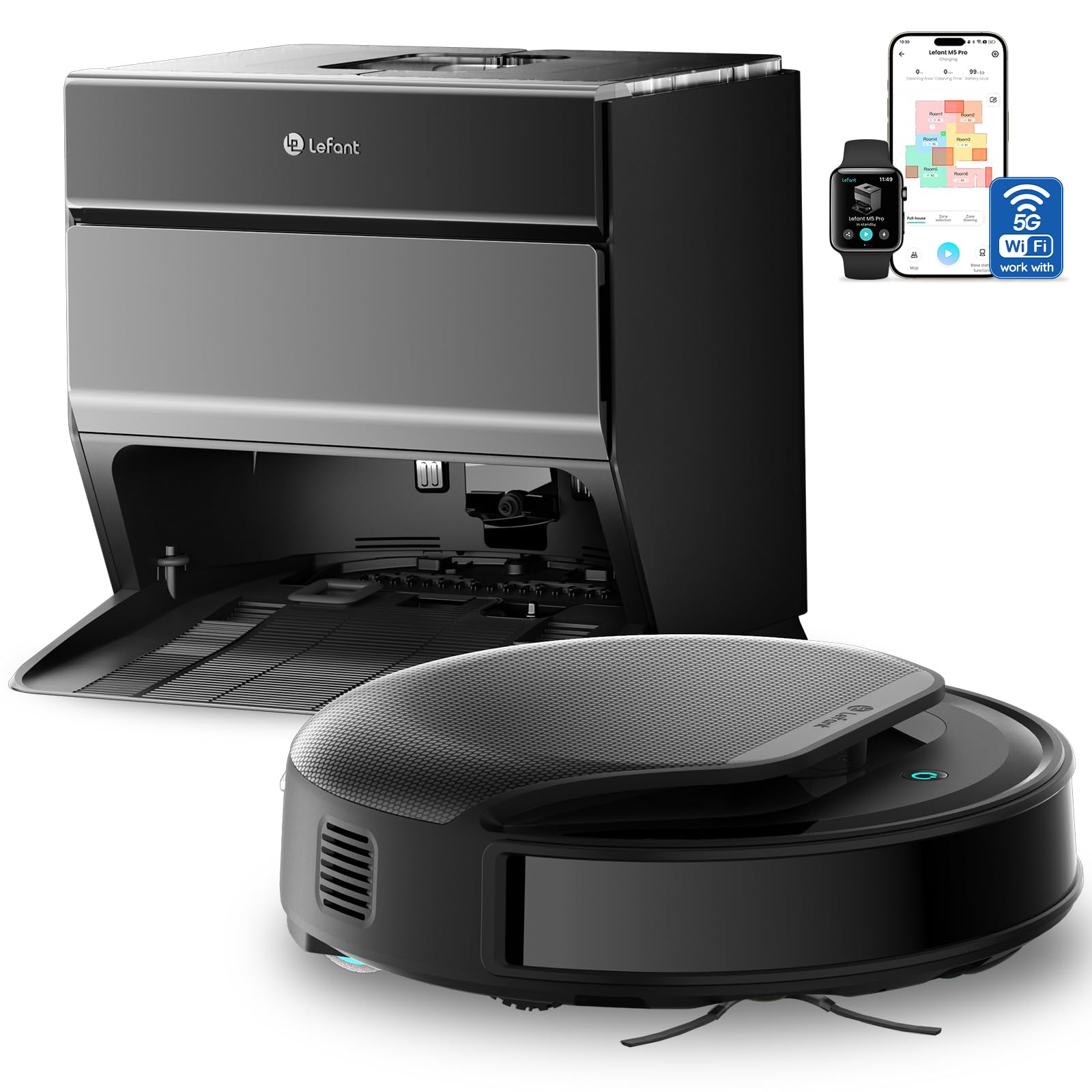 Lefant M5 Pro, robot aspirapolvere e lavapavimenti con rullo a caldo in forte sconto su Amazon