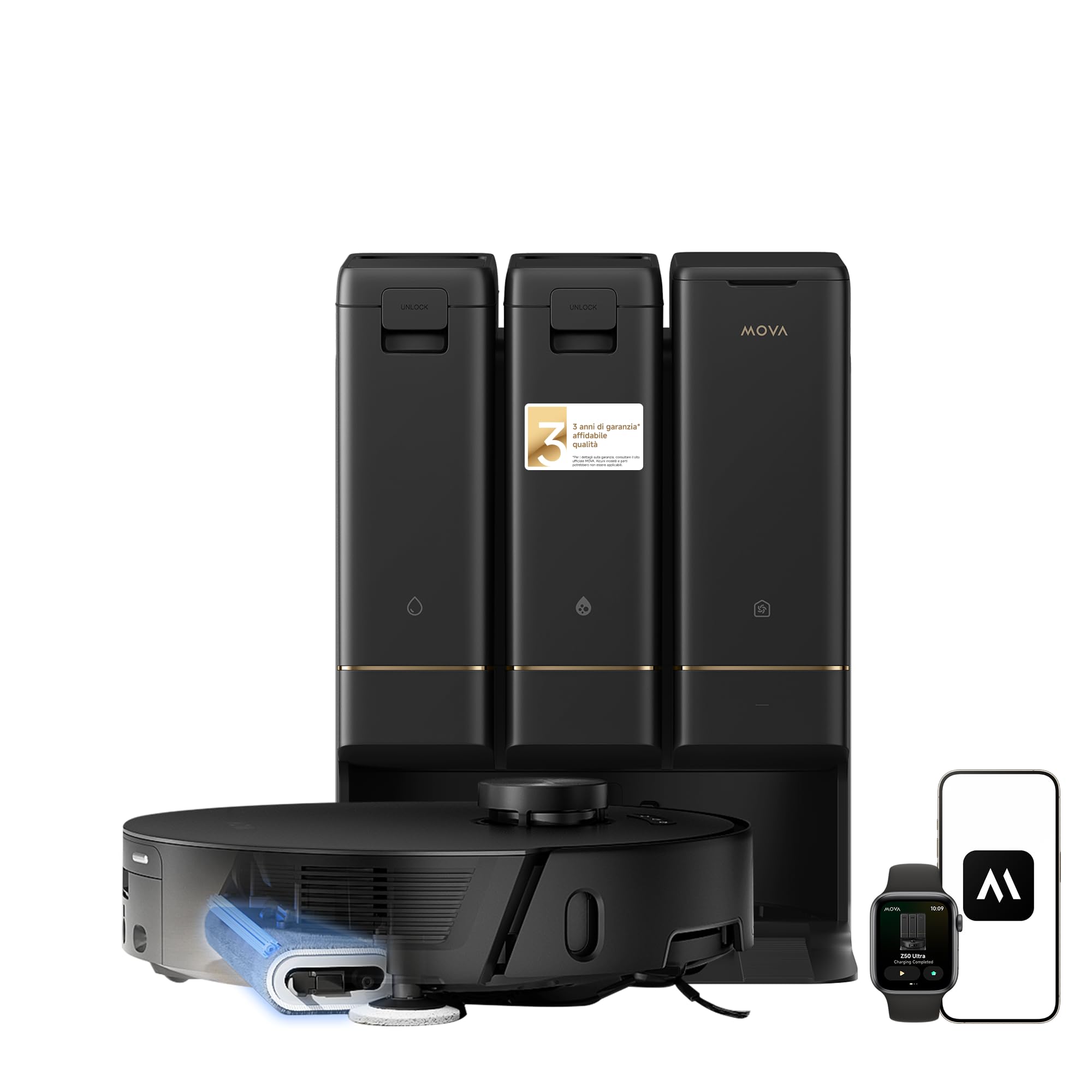 Mova Z50 Ultra, robot aspirapolvere lavapavimenti con mocio a rullo e acqua calda a prezzo ribassato