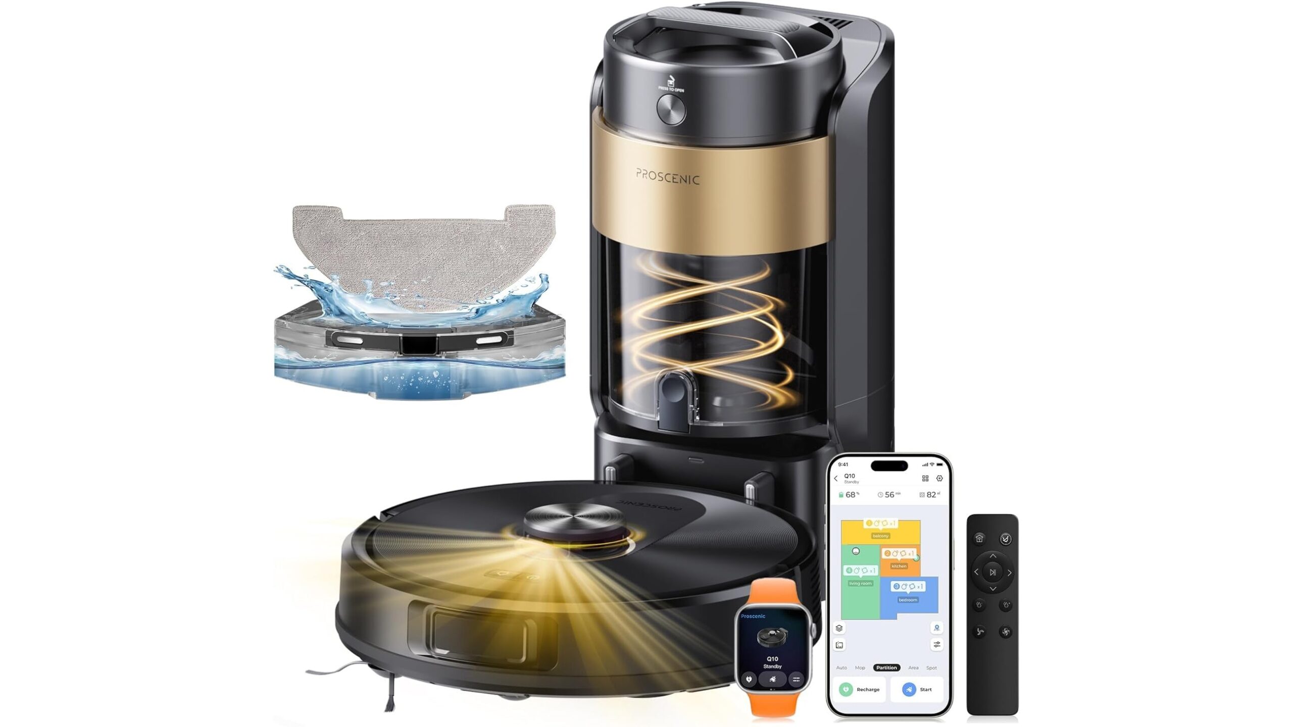 Proscenic Q20 Plus, robot aspirapolvere lavapavimenti con mappatura in forte sconto su Amazon