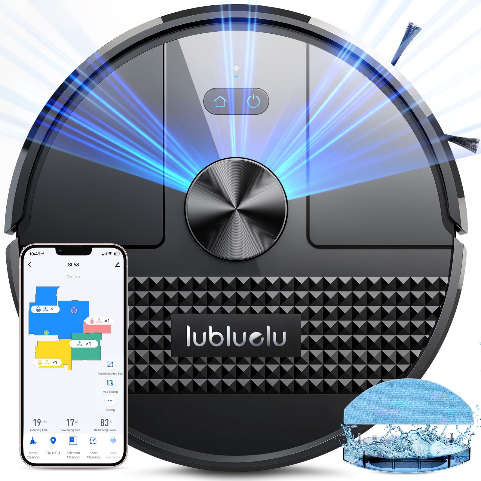 Lubluelu 3 in 1, robot aspirapolvere lavapavimenti economico in offerta per case con animali