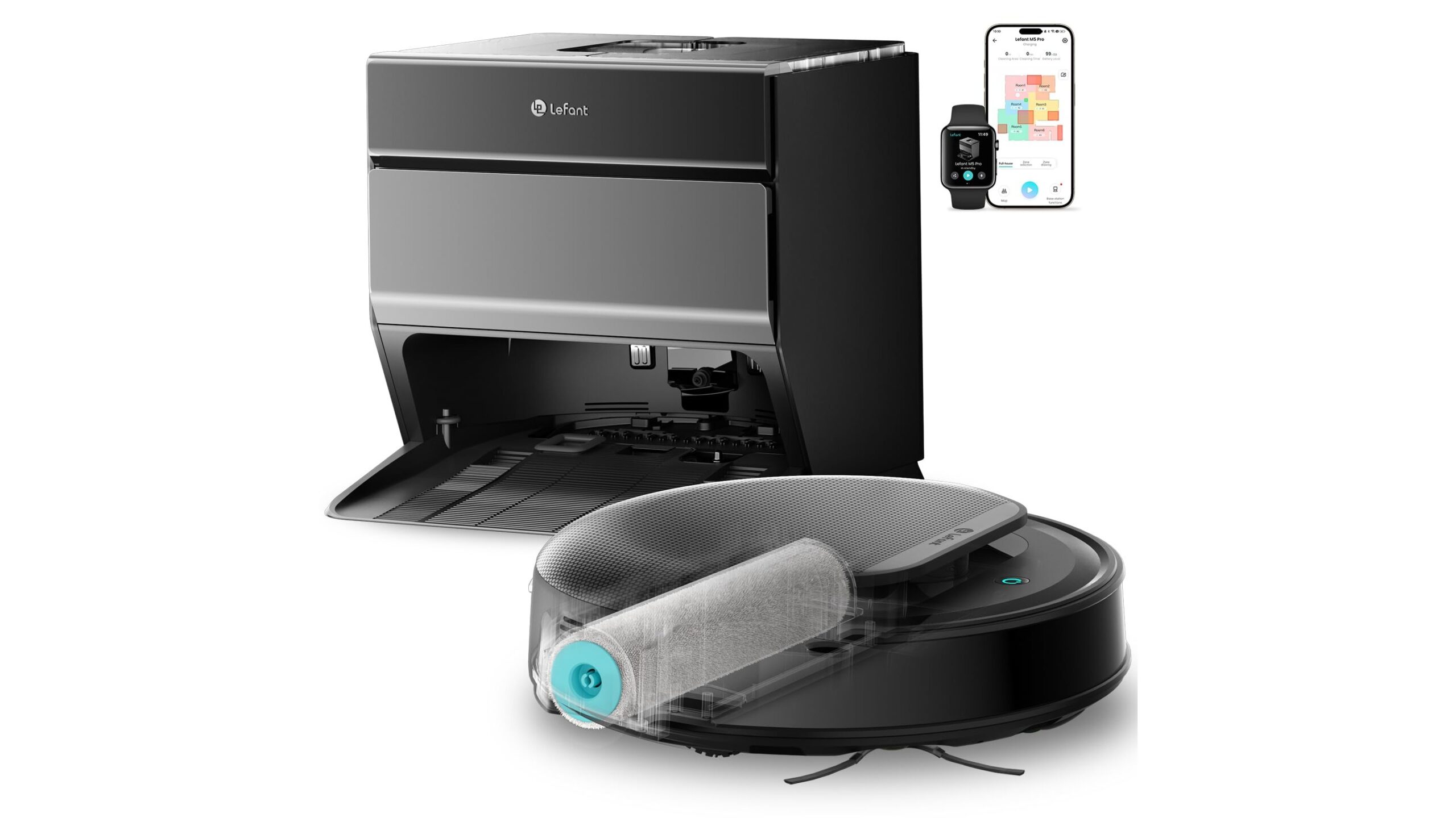 Lefant M5 Pro, robot aspirapolvere lavapavimenti completo in forte sconto su Amazon