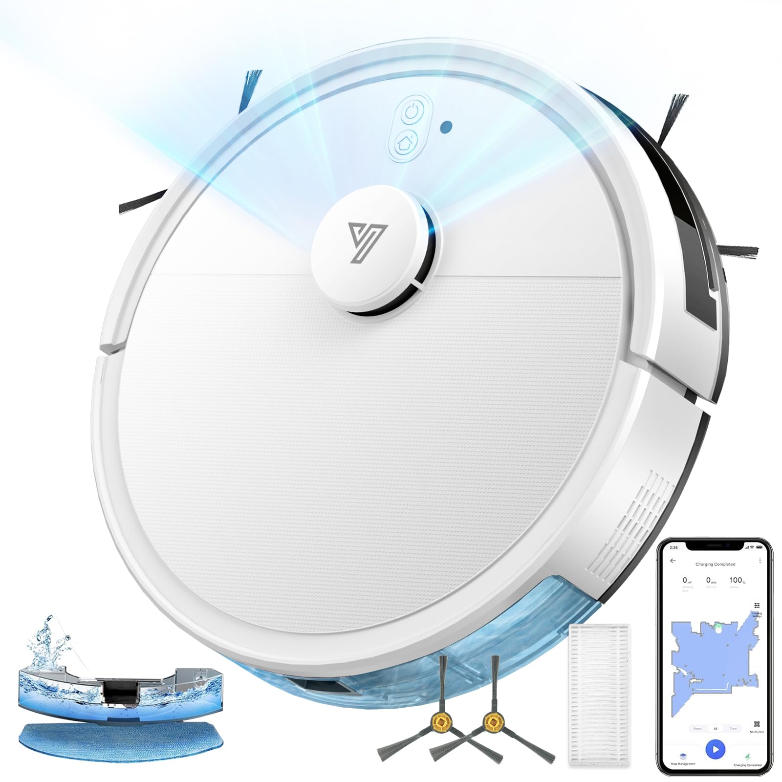 Robot aspirapolvere lavapavimenti 4000Pa con mappatura laser, occasione Amazon per chi cerca il primo robot completo