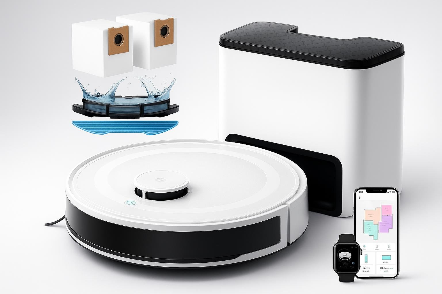 Lefant M2 Plus, robot aspirapolvere lavapavimenti con base di svuotamento in forte sconto su Amazon