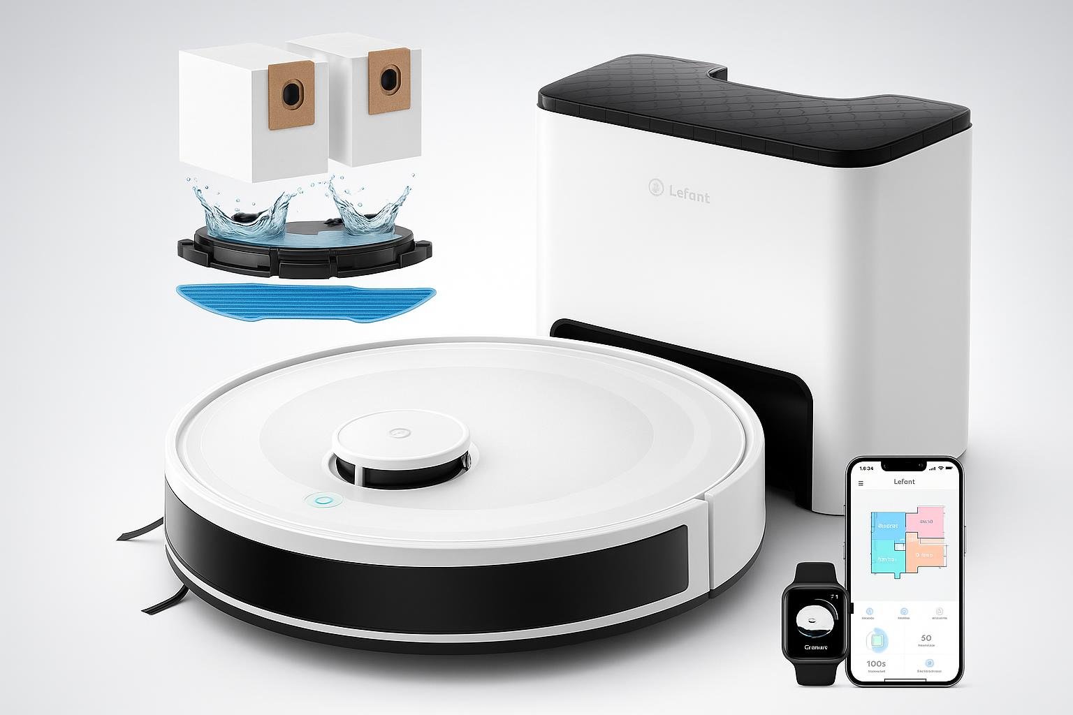 Lefant M2 Plus, robot aspirapolvere lavapavimenti con stazione di raccolta in forte sconto su Amazon