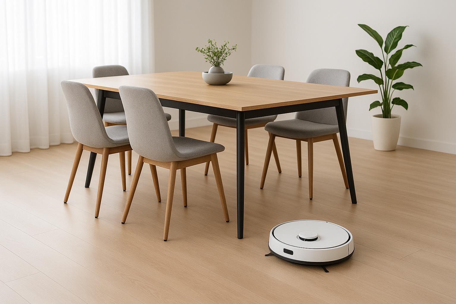 Come disporre tavolo e sedie per far lavorare meglio il robot aspirapolvere lavapavimenti