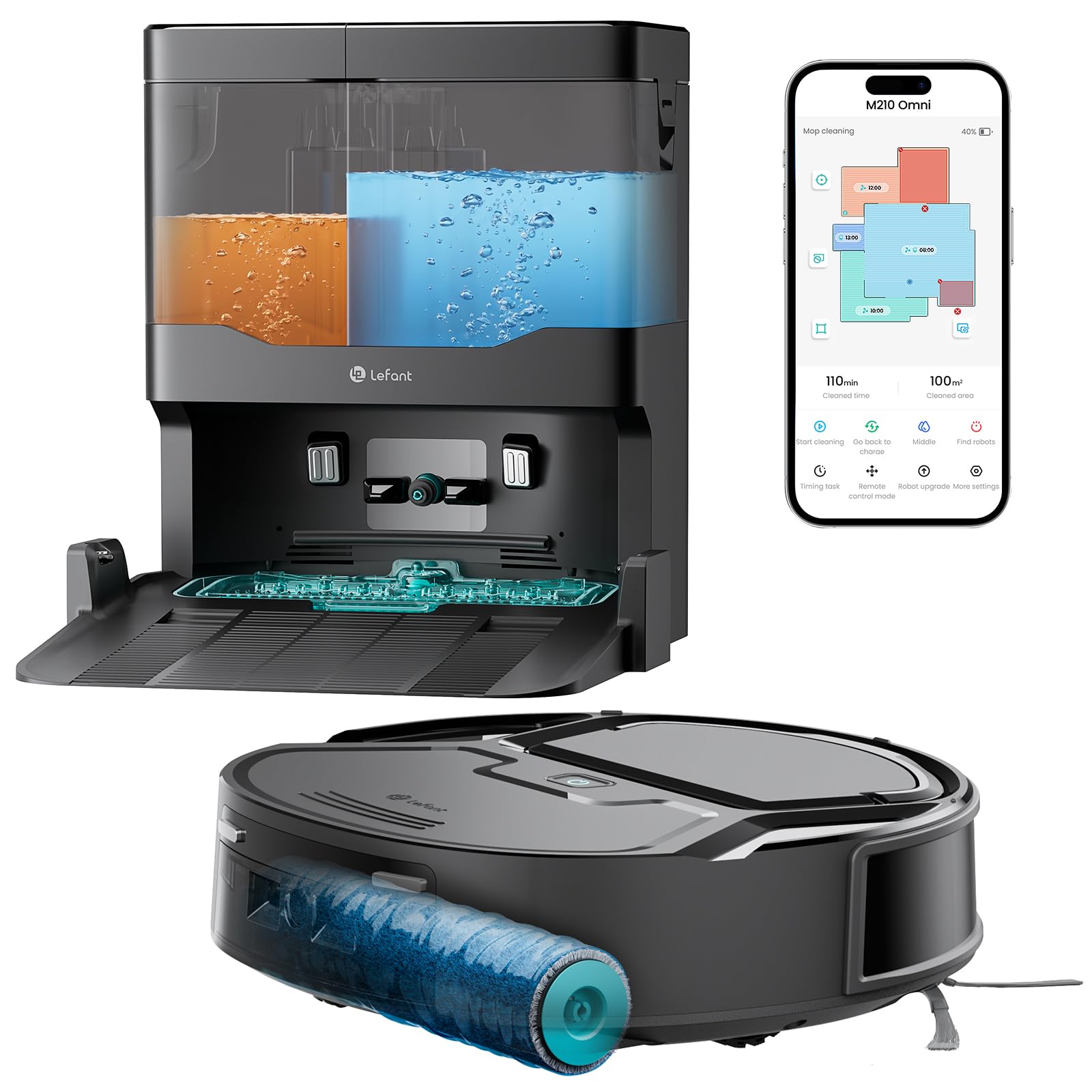 Lefant M210 Omni, robot aspirapolvere lavapavimenti compatto in offerta su Amazon