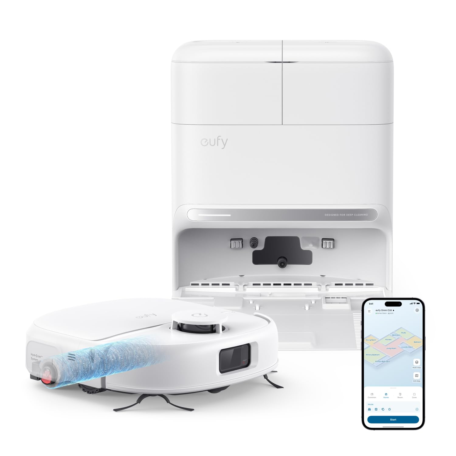 eufy C28 HydroJet 5 in 1, super potenza e AI per l’evitamento ostacoli con prezzo Amazon da tenere d’occhio