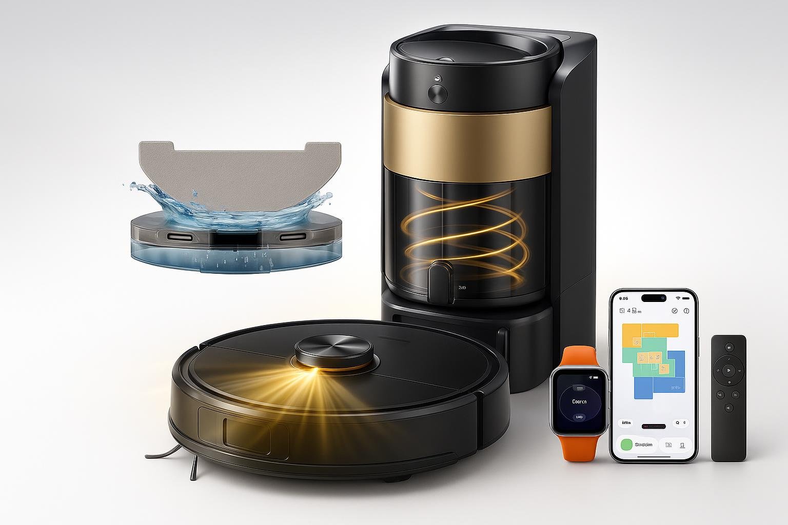 Proscenic Q20 Plus, robot aspirapolvere lavapavimenti 2 in 1 in offerta su Amazon con base compatta senza sacco