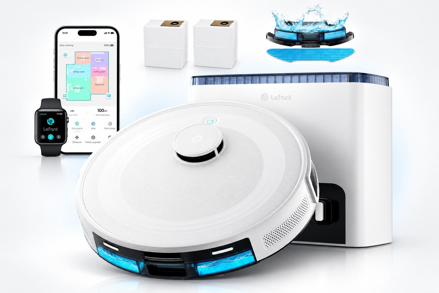 Lefant M2L Plus in offerta su Amazon: mappatura laser e svuotamento automatico per semplificare le pulizie