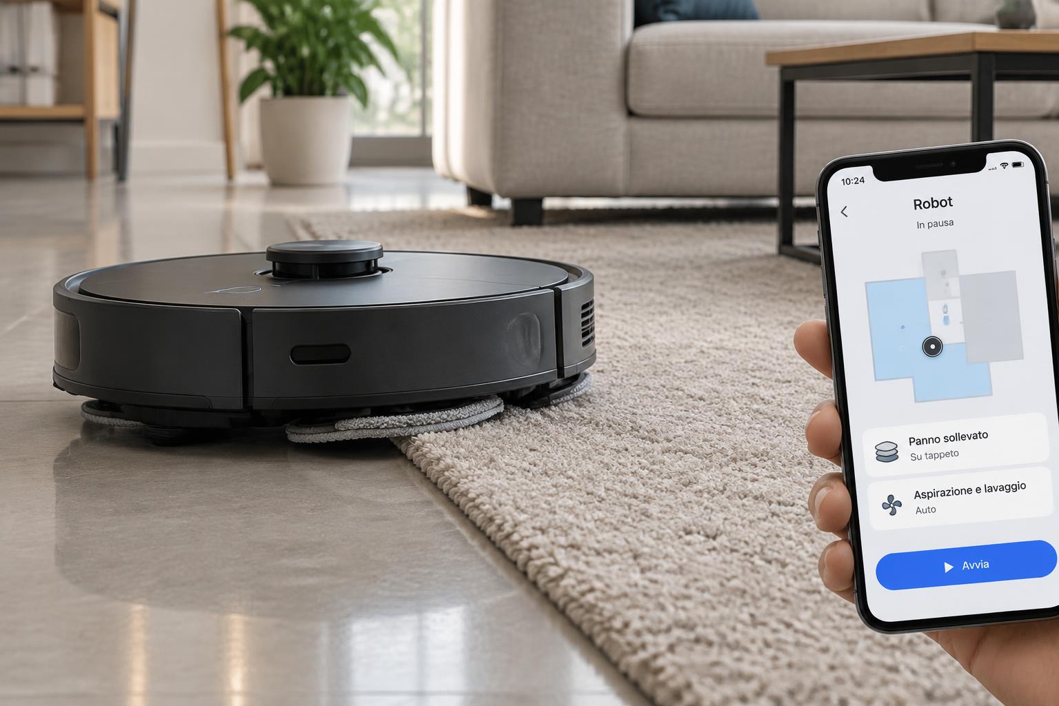 Robot lavapavimenti e tappeti: come capire se il sistema evita davvero di bagnare le fibre